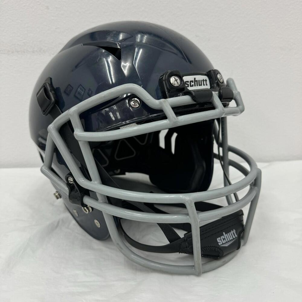 Schutt Vengeance A11 Large Midnight Blue Youth Football Helmet Gray Face Mask